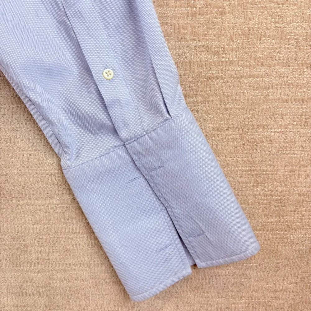 Banana Republic 17-17.5 XL Slim Fit No-Iron French Cuff Royal Oxford Dress Shirt